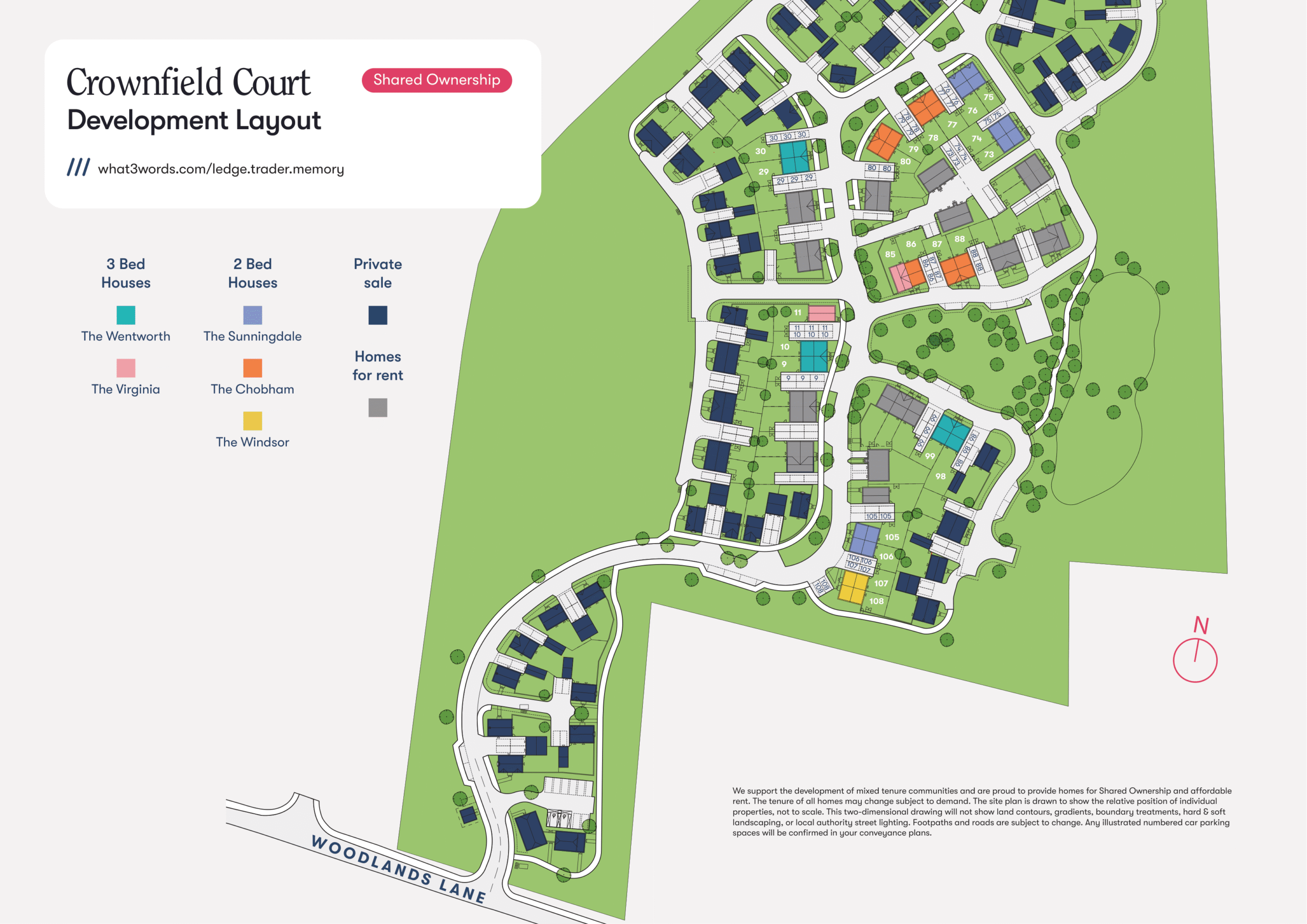 Site plan for Crownfield Court