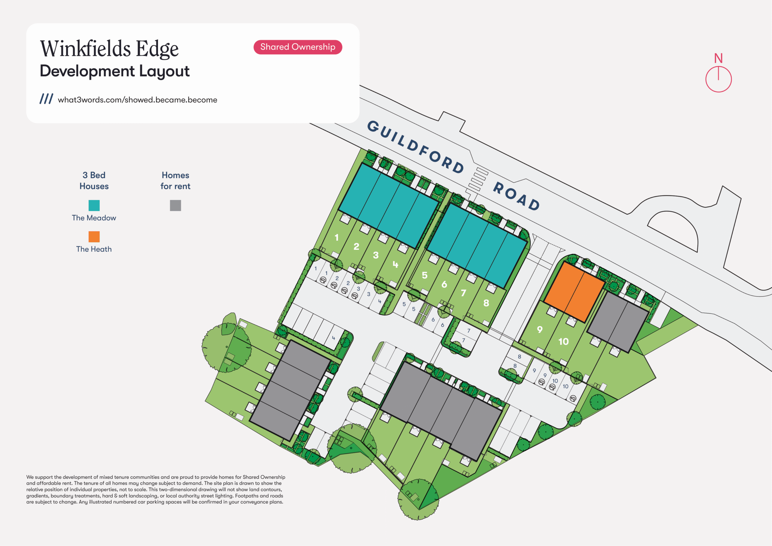 Site plan for Winkfields Edge