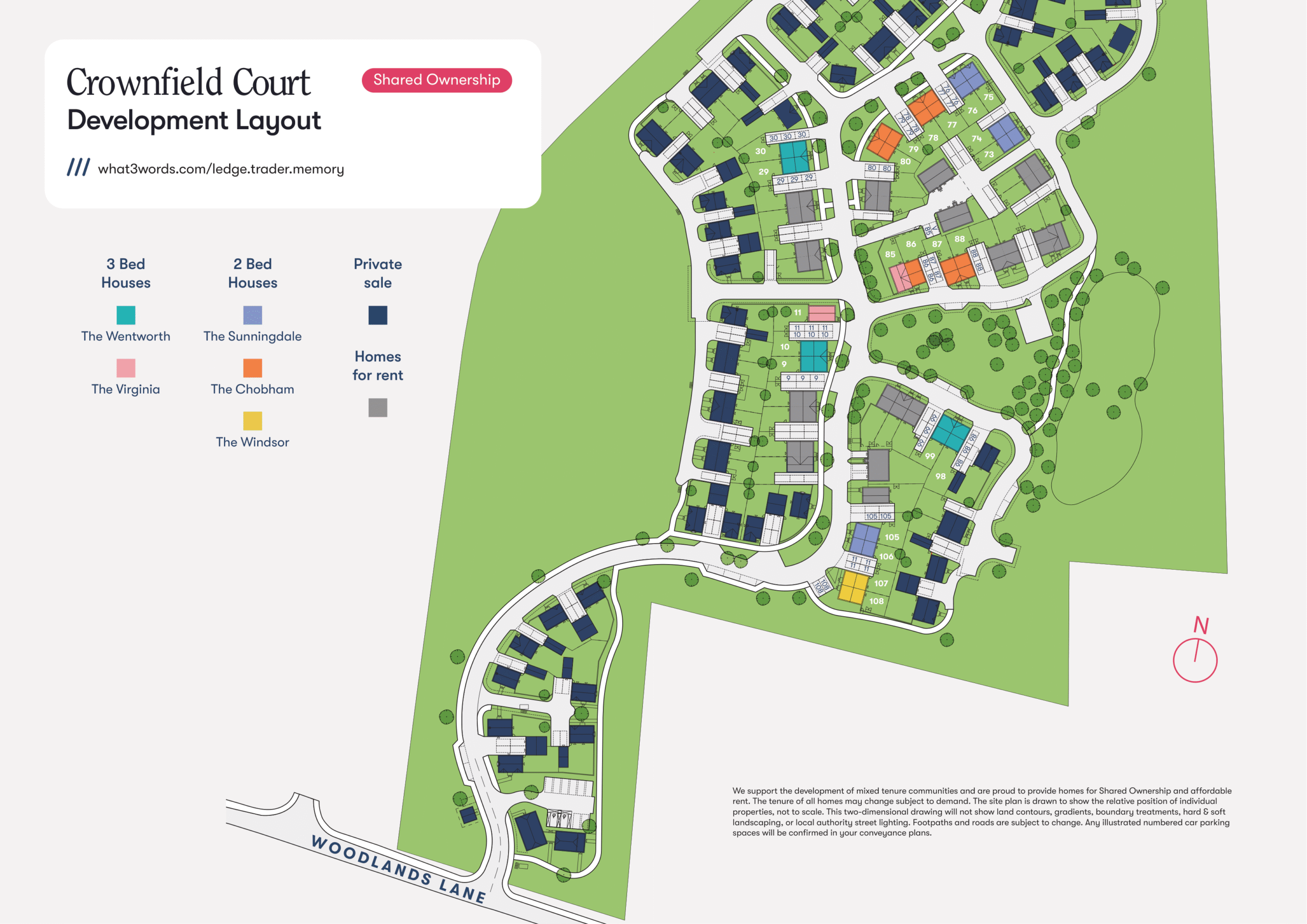Site plan for Crownfield Court